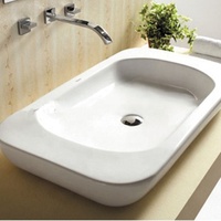 Vasque en céramique murale personnalisée à prix de gros, design simple pour salle de bain