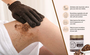 Exfoliante facial vegano perfumado personalizado para blanquear la piel, exfoliante para aclarar la leche, sal marina, cúrcuma, Ácido Kójico, efecto brillante de café - Product Image 6