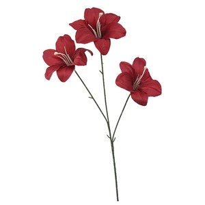 MSH Lirios Artificiales Rojos de <span class=keywords><strong>Hemerocallis</strong></span>, Decoración Suave, Flores Artificiales para Decoración del Hogar - Product Image 1