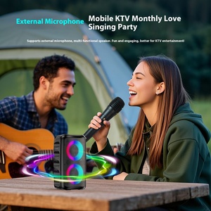 Loa Karaoke Không Dây Di Động HY-3317 Có Đèn LED RGB, Micro Tích Hợp, Hệ Thống Âm Thanh, Dùng Cho Tiệc Tùng Tại Nhà, Sử Dụng Pin - Product Image 5