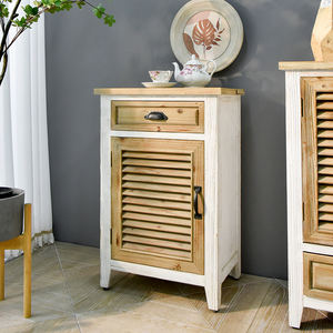 Farmhouse Style Solid Wood Corner Cabinet with Storage <b>Drawer</b> Handmade Durable Retro Nightstand for <b>Bedroom</b> Living Room Hotel - Product Image 4