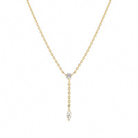 Collier pendentif en forme de Y avec pampilles, en argent sterling S925, incrusté de CZ, style européen élégant, design luxueux
