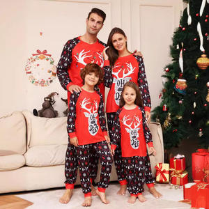 2024 parejas mamá papá hijo trajes a juego mameluco estampado de ciervo aspecto Navidad familia conjuntos de pijama personalizados para mujeres bebé niña - Product Image 1