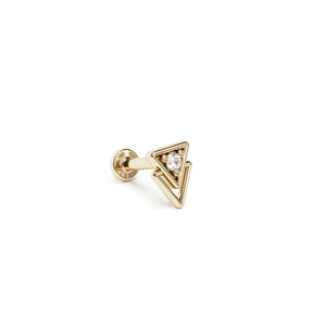 Lotus Wholesale 9k 14k 18k Or massif véritable à filetage interne, Labret Triangle, Clou d'oreille, Bijou de piercing corporel - Product Image 5