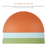 Tapis de table en silicone souple de qualité alimentaire pour bébés et tout-petits, tapis de table semi-circulaire minimaliste en silicone pour bébés