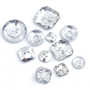 Nút Đính Đá Hình Bầu Dục Chất Lượng Cao Đính Đá Trong Suốt Nút <span class=keywords><strong>Acrylic</strong></span> Kim Cương Hai Mắt Khâu Tay Cho Giày Cưới - Product Image 1