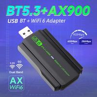 Adaptador USB Mini WiFi 6 BT 5.3 Ax900 2 en 1, Dongle de Doble Banda 2.4g y 5ghz, Receptor Inalámbrico de Red USB WLAN