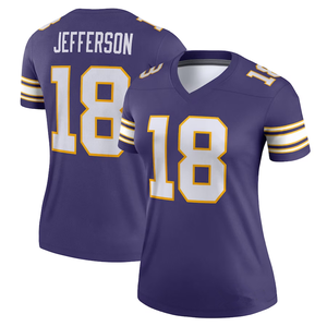 Jerseys de mujer 18 Justin Jefferson American Football Stitched VP Limited Jerseys para mujer Púrpura Alternativo Blanco - Product Image 2