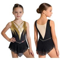 Robe de spectacle pour filles de 6 à 16 ans, vêtements de danse, gymnastique, patinage artistique, avec culotte intégrée pour les spectacles de danse