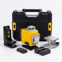 Niveau laser vert industriel 4D à 16 lignes, 360 degrés, longue autonomie, batterie au lithium, haute luminosité, auto-nivelant