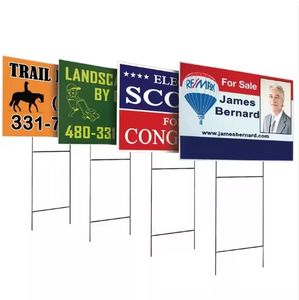 لافتة ساحة 18x24 للحملة الانتخابية لافتات سياسية من البلاستيك المموج لافتة ساحة مع H-حصص - Product Image 4