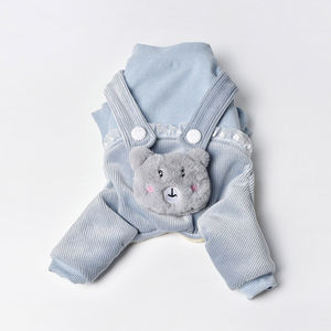 Roupas de outono e inverno para animais, roupas de veludo quente, coelho, alça para cabeça de cachorro, casaco de algodão com quatro pernas, gato - Product Image 4