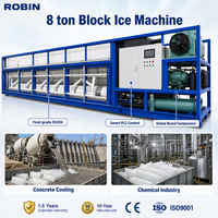 Machine à glaçons en blocs de 10 tonnes avec usine mobile pré-assemblée, prête à l'emploi, en SUS304, pour la pêche et les produits de la mer