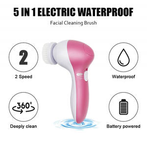 Brosse nettoyante électrique pour le visage en silicone 5 en 1, nettoyant profond pour la peau, masseur, brosse de nettoyage multifonctionnelle pour le visage - Product Image 4