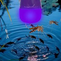 Trampa para Insectos Moderna con Luz LED Blanca, Recargable con Energía Solar, para Estanques de Peces y Jardines, con Clasificación IP65, Cuerpo de Lámpara de ABS