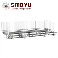 Gradas para Estadios de 4 Filas de Aluminio con Valla de Malla Metálica y Barandilla de Seguridad para Campos Deportivos Escolares, Venta al Por Mayor