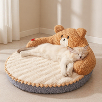 Lit pour chat en forme d'ours, esthétique moderne, toutes saisons, chaud et doux, canapé-lit pour animaux de compagnie, nid de luxe en peluche pour chien, literie pour animaux de compagnie en gros