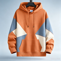 Sweat-shirts à capuche haut de gamme pour hommes, color block, personnalisés, coupe oversize, épaules tombantes, poche kangourou, style streetwear, OEM ODM