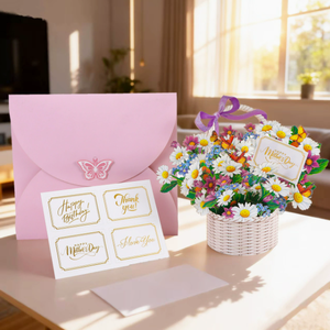 Carte de vœux 3D exquise avec des fleurs de papillon, rose, tulipe, lavande et hortensia pour la fête des enseignants, la fête des mères, un anniversaire. - Product Image 2