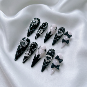 <span class=keywords><strong>Uñas</strong></span> Acrílicas de Lujo Hechas a Mano, Extra Largas, Forma Ataúd, con Diseño 3D, <span class=keywords><strong>para</strong></span> Fiesta, Personalizadas, de Primera Calidad - Product Image 3