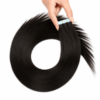 Ekstensi Rambut Manusia India Remy Tape Grosir, Rambut Virgin Lurus Halus 100g Per Pak