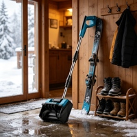 Pelle à neige compacte 650W à batterie lithium pour un déneigement facile des parkings et un service efficace des allées résidentielles
