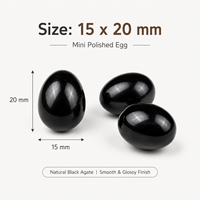 Mini-œuf en Agate Noire Naturelle 15*20mm, Pierre Polie et Roulée, Cadeau de Pâques pour Enfants, Faveur de Fête