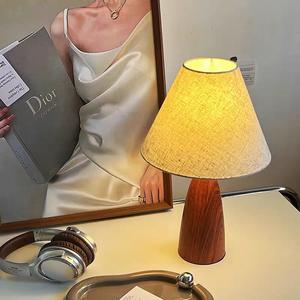 Wabi-sabi Style Walnut Wood Vintage Touch-Dimmable <b>Table</b> <b>Lamp</b> Retro Hotel Bedside <b>Lamp</b> with <b>Battery</b> <b>Power</b> Supply - Product Image 3