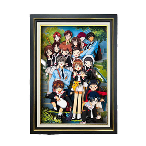 2025 alta calidad hecho a mano 3D <span class=keywords><strong>Cardcaptor</strong></span> <span class=keywords><strong>Sakura</strong></span> Anime Girl pintura papel artesanía decoración del hogar con iluminación regalo marco de fotos - Product Image 5