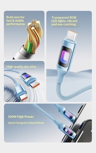 Impresoras USB3.0 de alta calidad, marquesina de Metal luminosa, Cable de nailon, súper rápida Carga, colores huecos, Compatible con pantalla LED IOS - Product Image 5