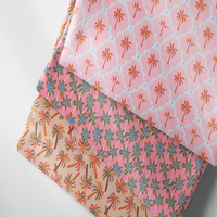 Conceptions d'été mignonnes 100% polyester coloré palmier jacquard crêpe poly jacquard avec des motifs d'été