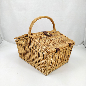 <strong>Square</strong> Seagrass Rattan Willow baguette <strong>Storage</strong> Box Organizers Luxury Picnic Hamper Suitcase Set Large Wicker <strong>Basket</strong> with Lid - Product Image 5