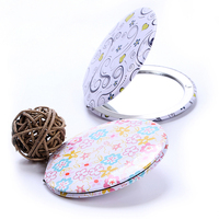 Miroir compact personnalisable de haute qualité avec cadre en acier inoxydable et miroir de maquillage de poche en verre UV PVC