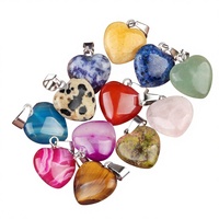 Pendentif Mitoot en agate naturelle en forme de cœur de 16 mm avec finition et polissage transfrontaliers