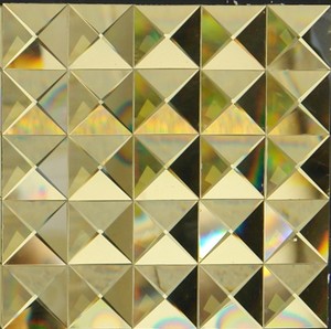 Tuiles de mosaïque en verre de couleur or biseauté de 5 à 12 mm, éclairage LED pour la décoration de mariage, pour les hôtels - Product Image 5