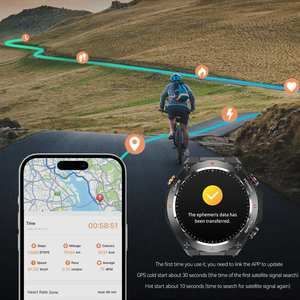 Toptan moda Unisex yuvarlak şekil sağlam BT çağrı Fitness Tracker Android IOS akıllı saat dahili GPS ile - Product Image 4