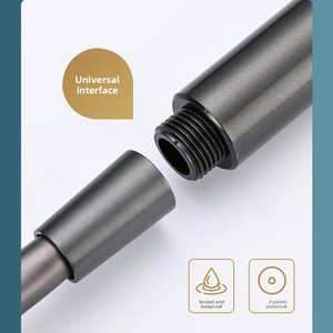 Pomme de douche à main avec support et <span class=keywords><strong>tuyau</strong></span> de 1.5m Buses anti-bouchage haute pression à 3 réglages Produit de salle de bain - Product Image 6