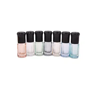 Aangepaste 3 Ml Aseptische Droog Glas Mini Parfum Roll On Container Roestvrijstalen Roller Flessen Met Zwarte Plastic Caps