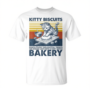 T-shirt Kitty Biscuits Bakery Cat Baking Kneading - Product Image 2