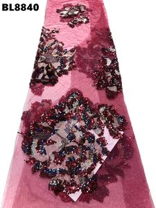 Dentelle de luxe à sequins et perles lourdes, fabriquée à la main en tissu haute <span class=keywords><strong>couture</strong></span>, édition limitée, pour robes de soirée haut de gamme sur mesure - Product Image 4