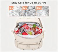 Sac à dos isotherme pour 40 canettes, sac isotherme souple, compartiment pour ordinateur portable, isolé, imperméable, portable, léger, plage, voyage, camping