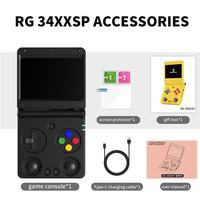 ANBERNIC Nuevo RG34XXSP Reproductores de juegos portátiles Pantalla de 3,4 pulgadas Sistema Linux Portátil Retro Flip Consolas de videojuegos para PS1 NDS