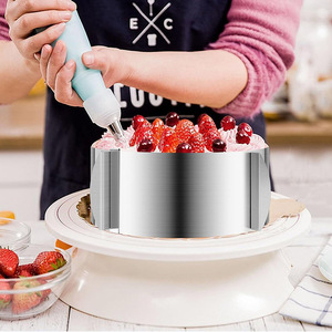 Stainless Steel Mousse Ring <b>Mold</b> 16-30cm Adjustable Round <b>Cake</b> <b>Mold</b> Baking Tool - Product Image 4