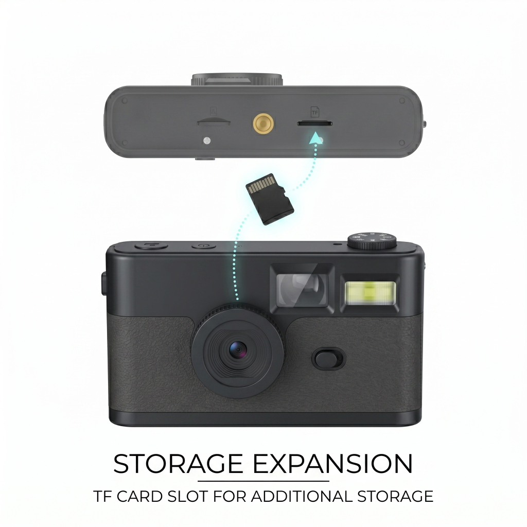 Mini Retro Digital Camera 13MP 1080P Vlogging Camera Film Style with Color Filter Anti Shake Retro Screenless Digital Camera