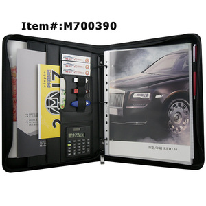 ModernQiu Xách Tay Cỡ A4 PU Leather Resume Phỏng Vấn Padfolio Với 3 Chất Kết Dính Vòng - Product Image 6