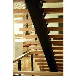 戴亚现代楼梯直带木质直楼梯单梁