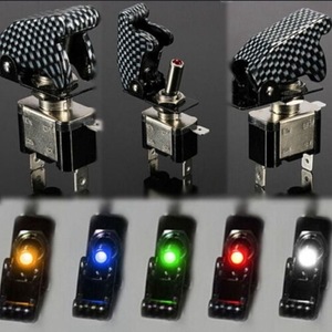 ASW-07D <span class=keywords><strong>12V</strong></span> 20A Auto Car Boat Truck Illuminated <span class=keywords><strong>Led</strong></span> Chuyển Đổi Chuyển Với An Toàn Máy Bay Lật Lên Bìa Guard Red Màu Xanh Lá Cây - Product Image 2