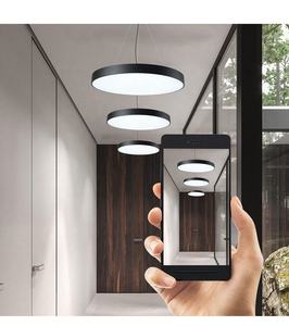 Plafonnier suspendu led <span class=keywords><strong>suspension</strong></span> <span class=keywords><strong>abat</strong></span>-<span class=keywords><strong>jour</strong></span> rond en aluminium avec smd longueur de câble réglable <span class=keywords><strong>pour</strong></span> la lumière intérieure - Product Image 6