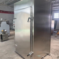 Four à fumage électrique automatique en acier inoxydable 304 avec porte vitrée, pour viande, saucisses, poisson, poulet, fumage commercial, haute rigidité
