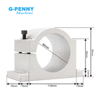 Moteur de broche refroidi par eau G-penny 1,5 kW ER16 80 mm avec roulement, pompe à eau 75 W, onduleur pour machine de fraisage CNC